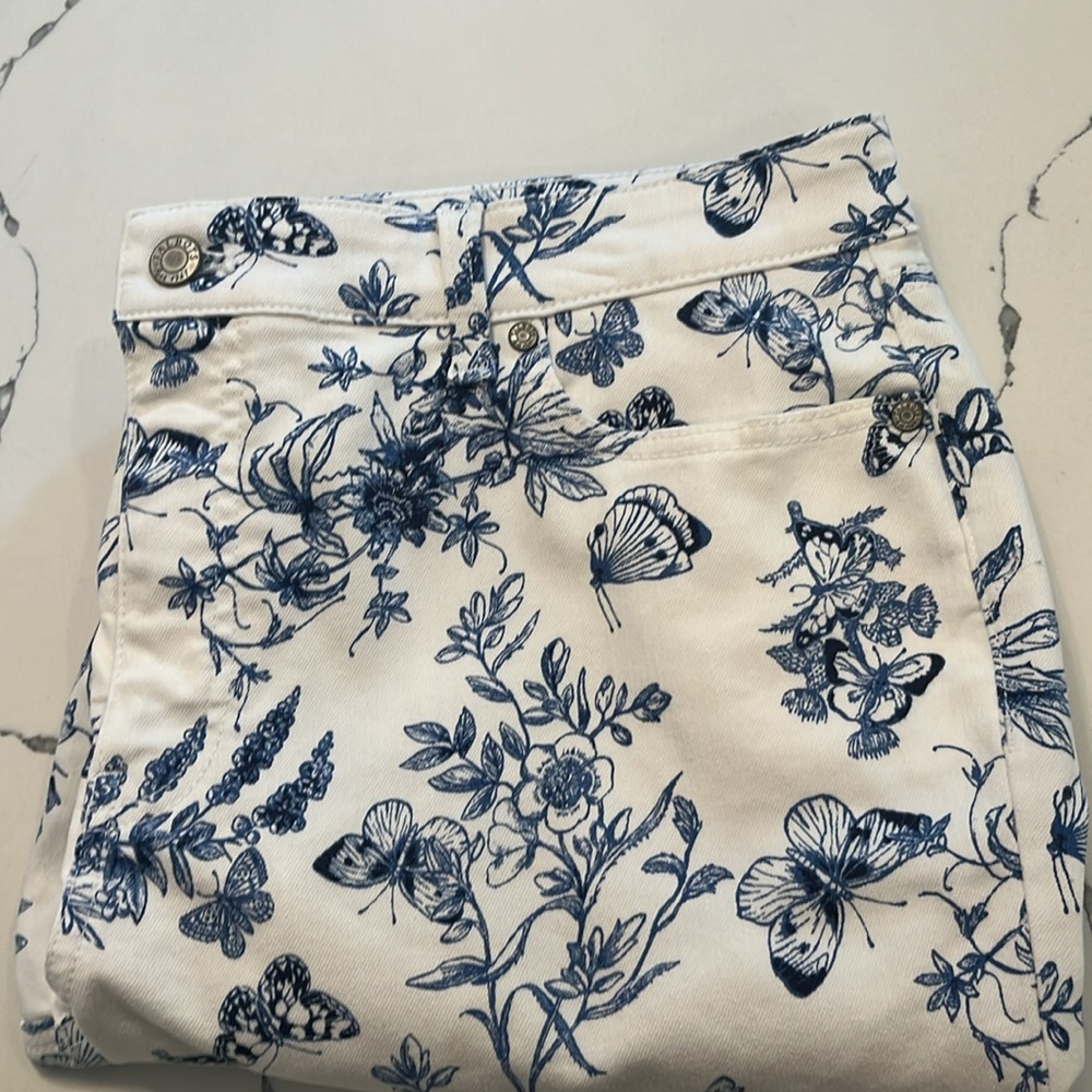 Talbots White and Blue Print Denim Jeans - Picture 10 of 10